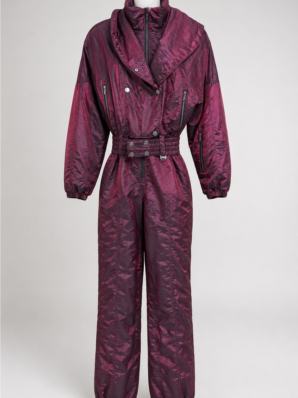 NILS Vintage One Piece Ski Suit Snowsuit Size 6 Petite Purple Made in USA
